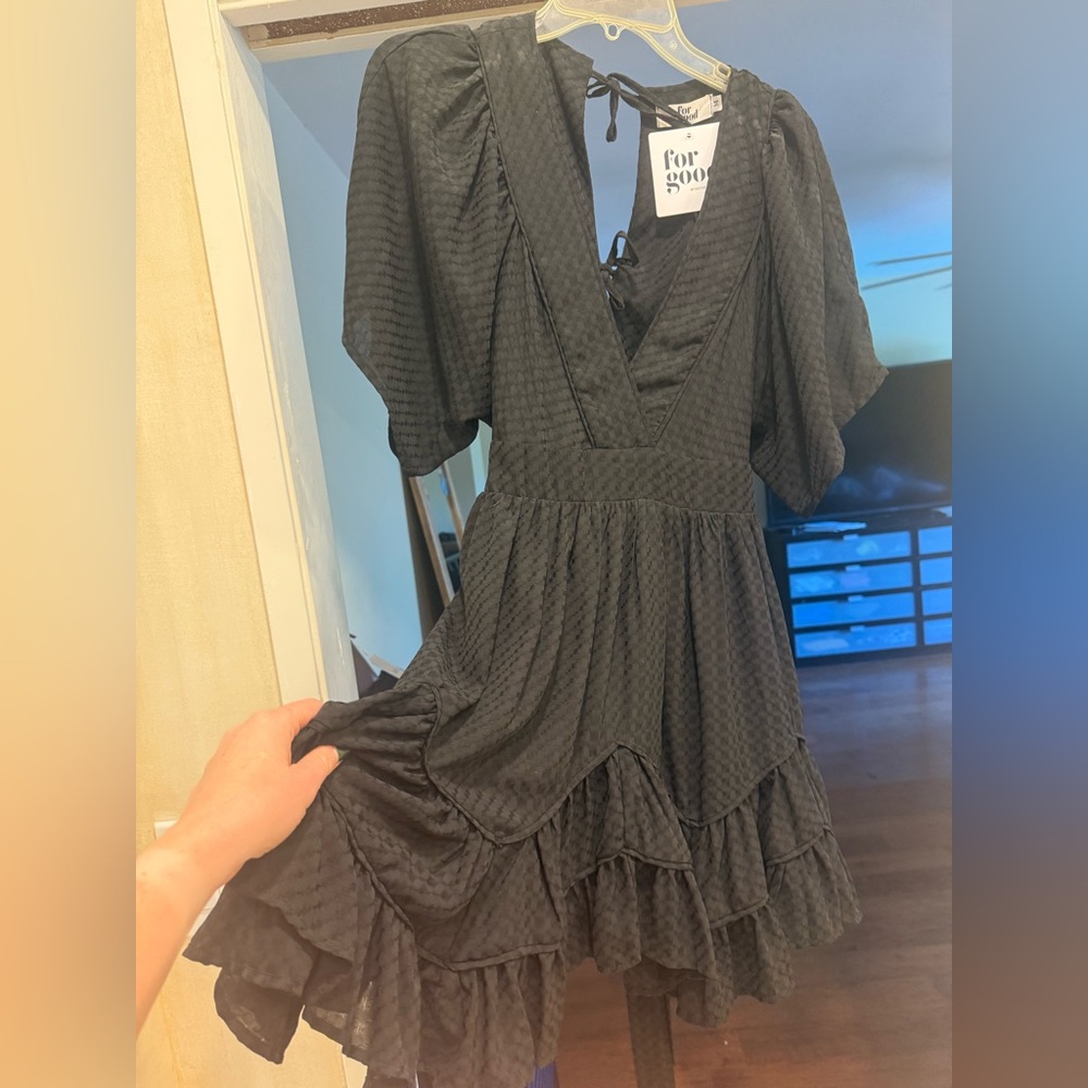 NWT- Black Layered/Ruffle Fit & Flare Mini Dress